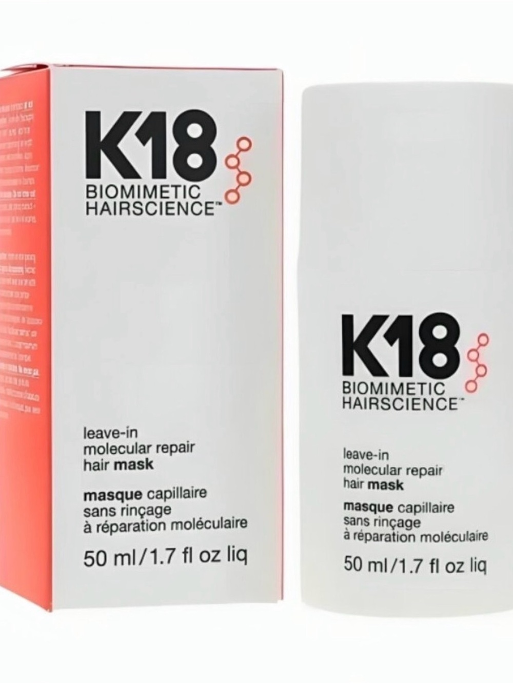 K18 Biomimetic HairScience Leave-In Repair Molecular Hair Mask Size 1.7oz